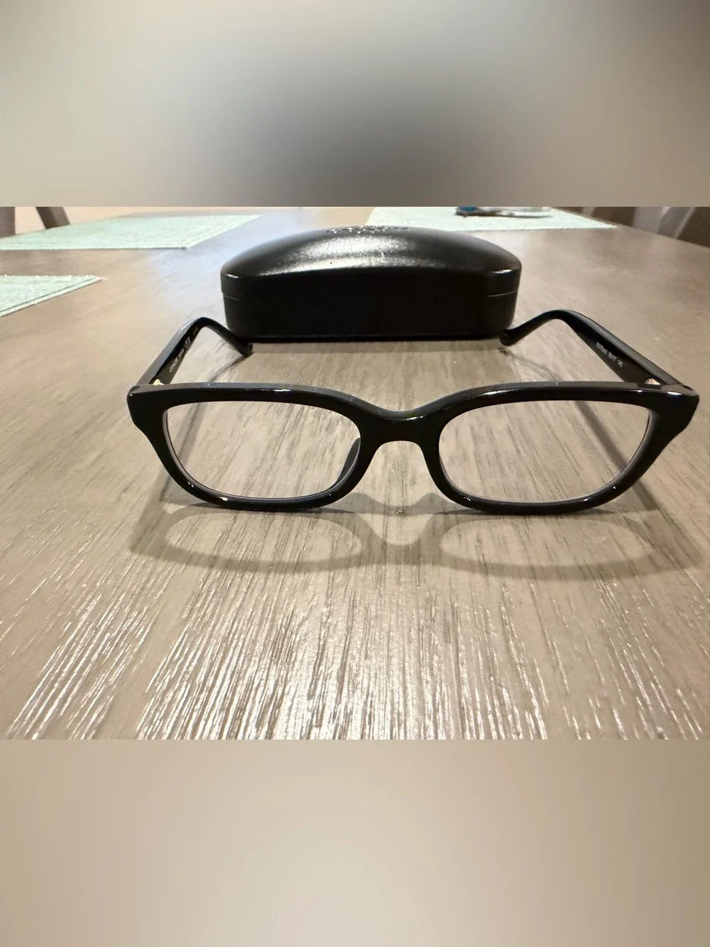 COACH Black womens Rectangular Eyeglass Frames with Gold Accents